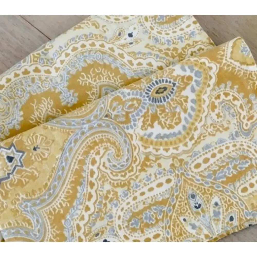Pottery Barn Yellow Cotton Viola Paisley Duvet Cover Set Full/Queen Shams